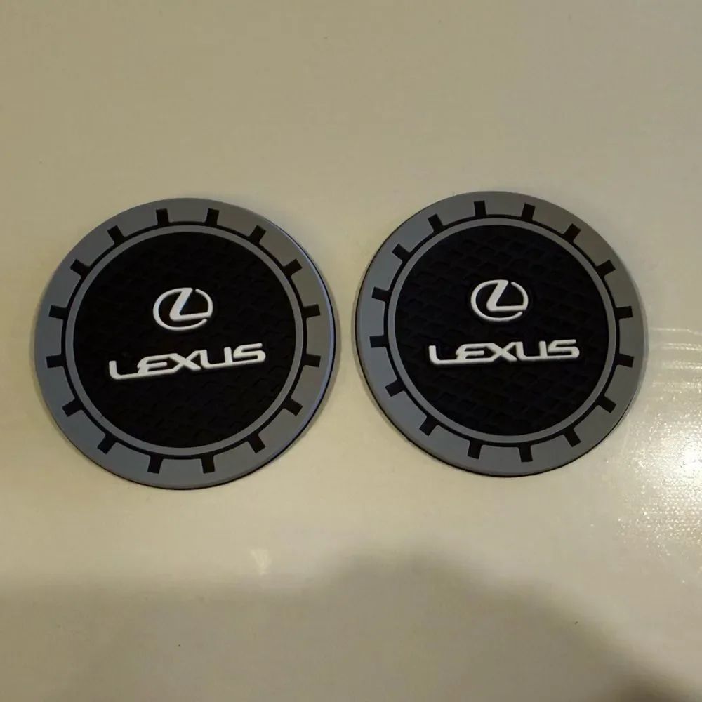 Lexus Car Cup Coasters in Black And Gray Set of 2 NWT